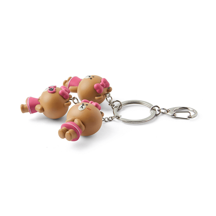 LINE FRIENDS TOYS CHOCO BROWN & FRIENDS CHOCO WAGGLE WAGGLE KEY RING (7182616690861)