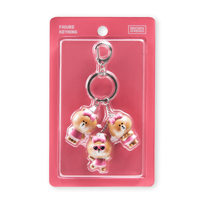 LINE FRIENDS TOYS CHOCO BROWN & FRIENDS CHOCO WAGGLE WAGGLE KEY RING (7182616690861)