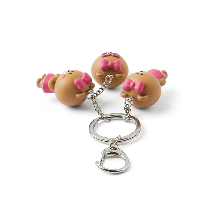 LINE FRIENDS TOYS CHOCO BROWN & FRIENDS CHOCO WAGGLE WAGGLE KEY RING (7182616690861)