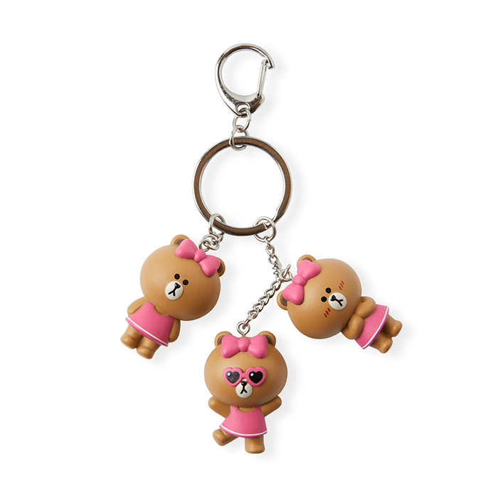 LINE FRIENDS TOYS CHOCO BROWN & FRIENDS CHOCO WAGGLE WAGGLE KEY RING (7182616690861)