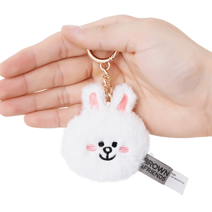 LINE FRIENDS TOYS CONY BROWN & FRIENDS CONY FLAT FUR FACE DOLL KEY RING (7182608761005)