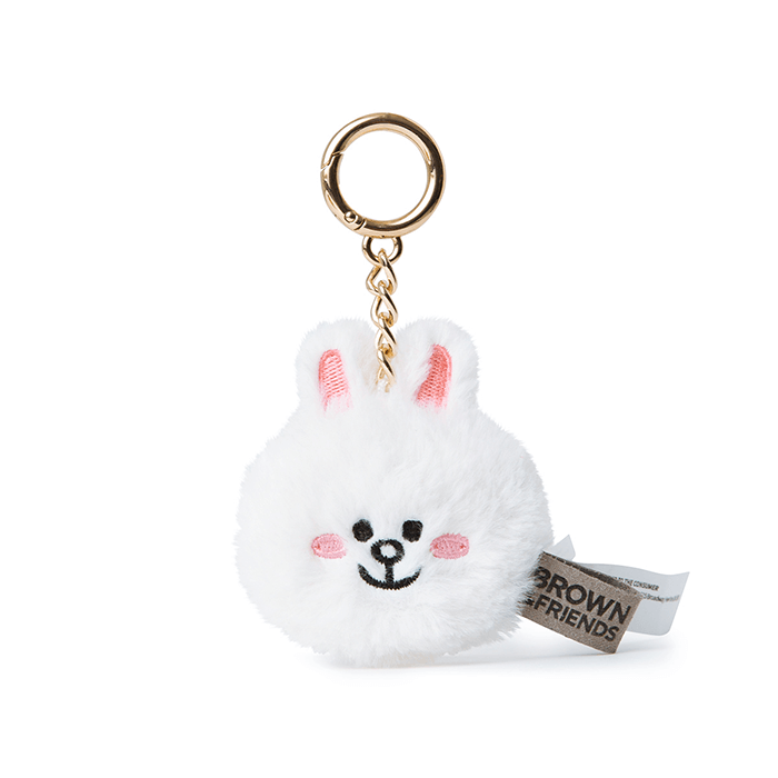 LINE FRIENDS TOYS CONY BROWN & FRIENDS CONY FLAT FUR FACE DOLL KEY RING (7182608761005)