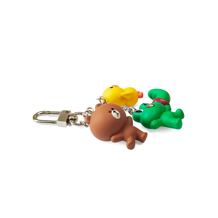 LINE FRIENDS TOYS EDWARD EDITION BROWN & FRIENDS WAGGLE WAGGLE KEY RING EDWARD EDITION (7182546665645)