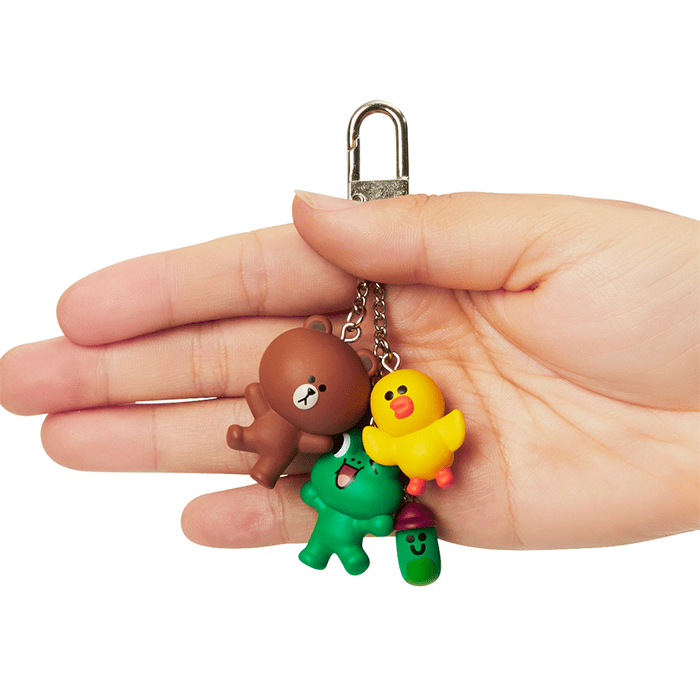 LINE FRIENDS TOYS EDWARD EDITION BROWN & FRIENDS WAGGLE WAGGLE KEY RING EDWARD EDITION (7182546665645)