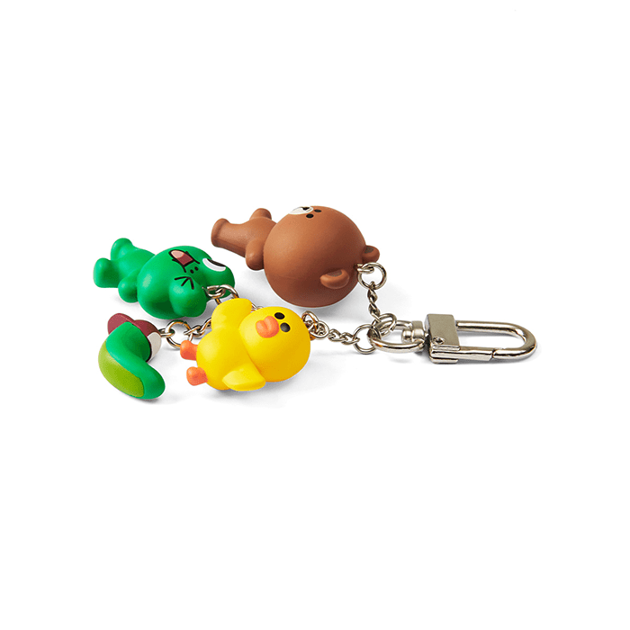 LINE FRIENDS TOYS EDWARD EDITION BROWN & FRIENDS WAGGLE WAGGLE KEY RING EDWARD EDITION (7182546665645)