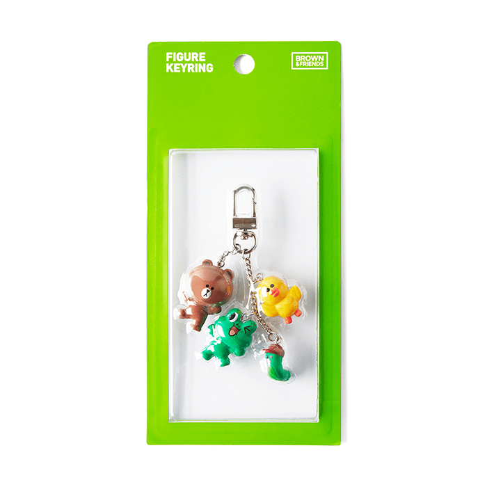 LINE FRIENDS TOYS EDWARD EDITION BROWN & FRIENDS WAGGLE WAGGLE KEY RING EDWARD EDITION (7182546665645)