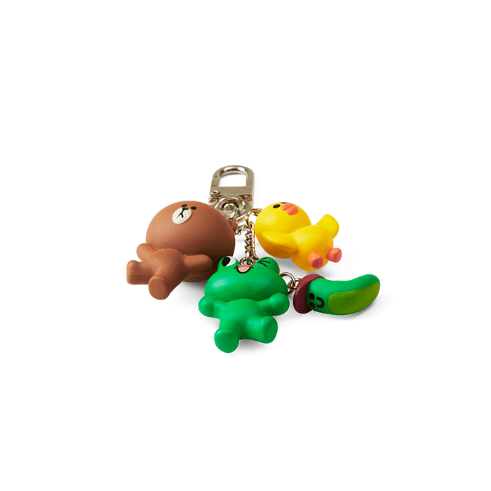 LINE FRIENDS TOYS EDWARD EDITION BROWN & FRIENDS WAGGLE WAGGLE KEY RING EDWARD EDITION (7182546665645)