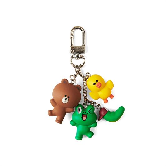 LINE FRIENDS TOYS EDWARD EDITION BROWN & FRIENDS WAGGLE WAGGLE KEY RING EDWARD EDITION (7182546665645)